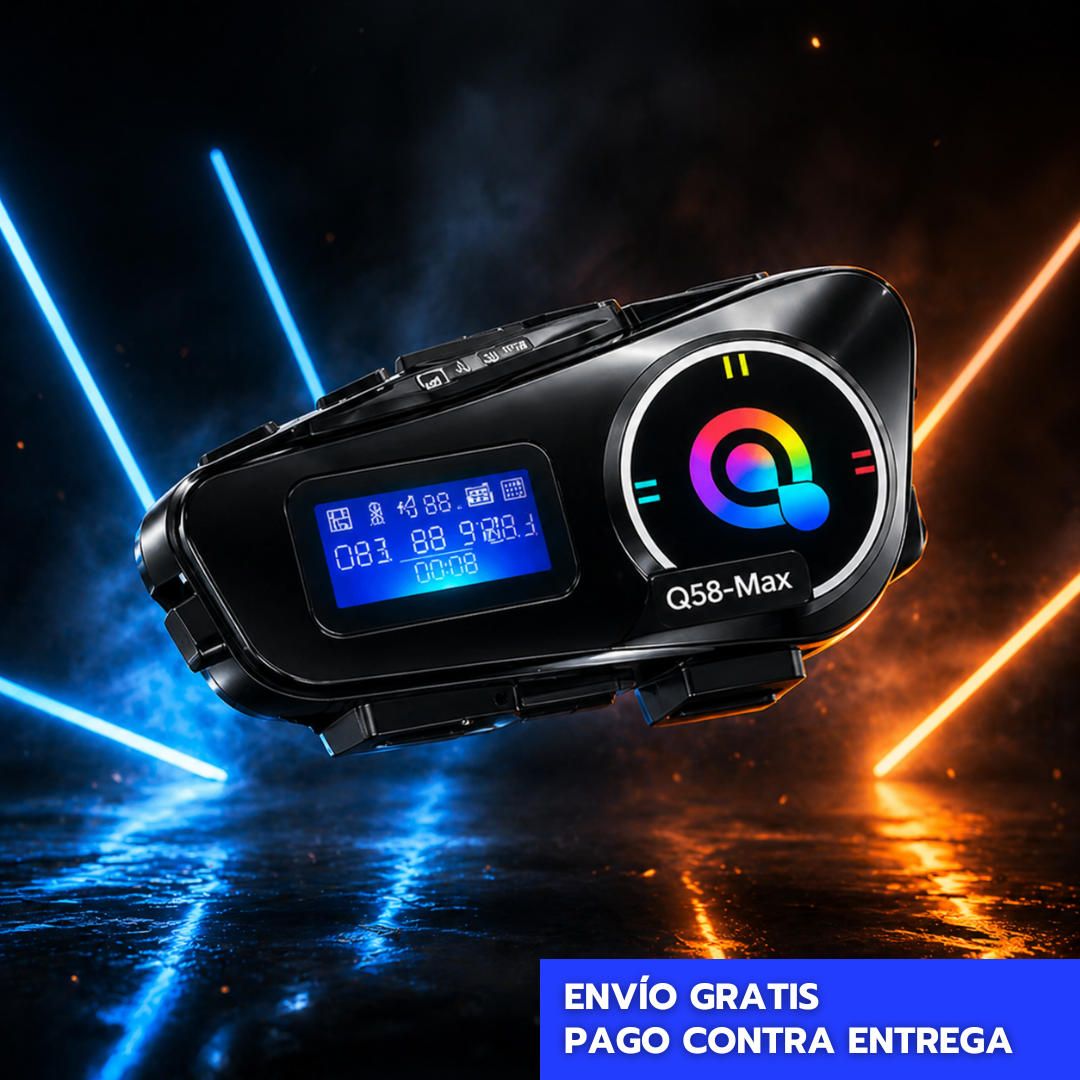 Intercomunicador Q58 Max Bluetooth 5.3 Moto | Comunicación hasta 500m + Batería 25H + IP65