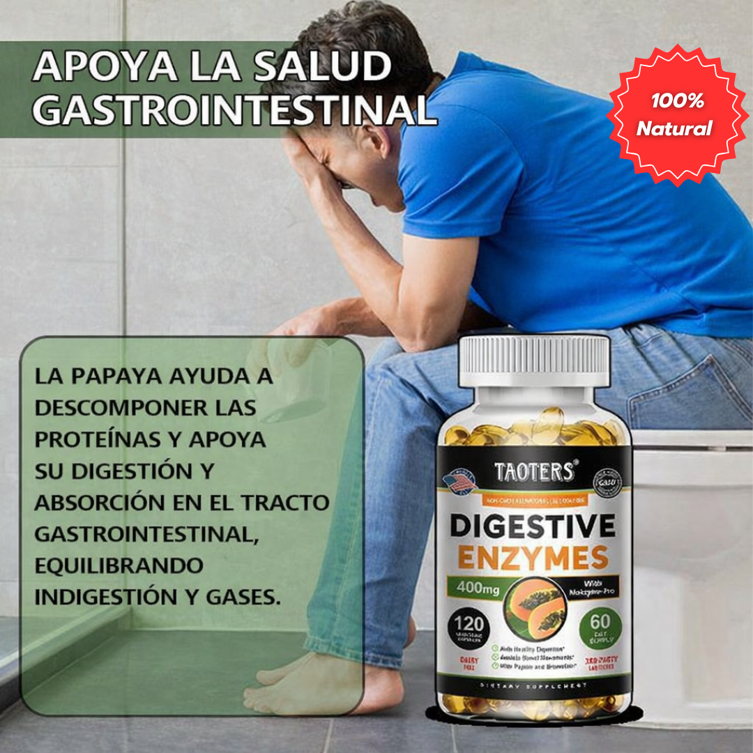 TAOTERS Enzimas Digestivas Premium 400mg con Papaya y Bromelina