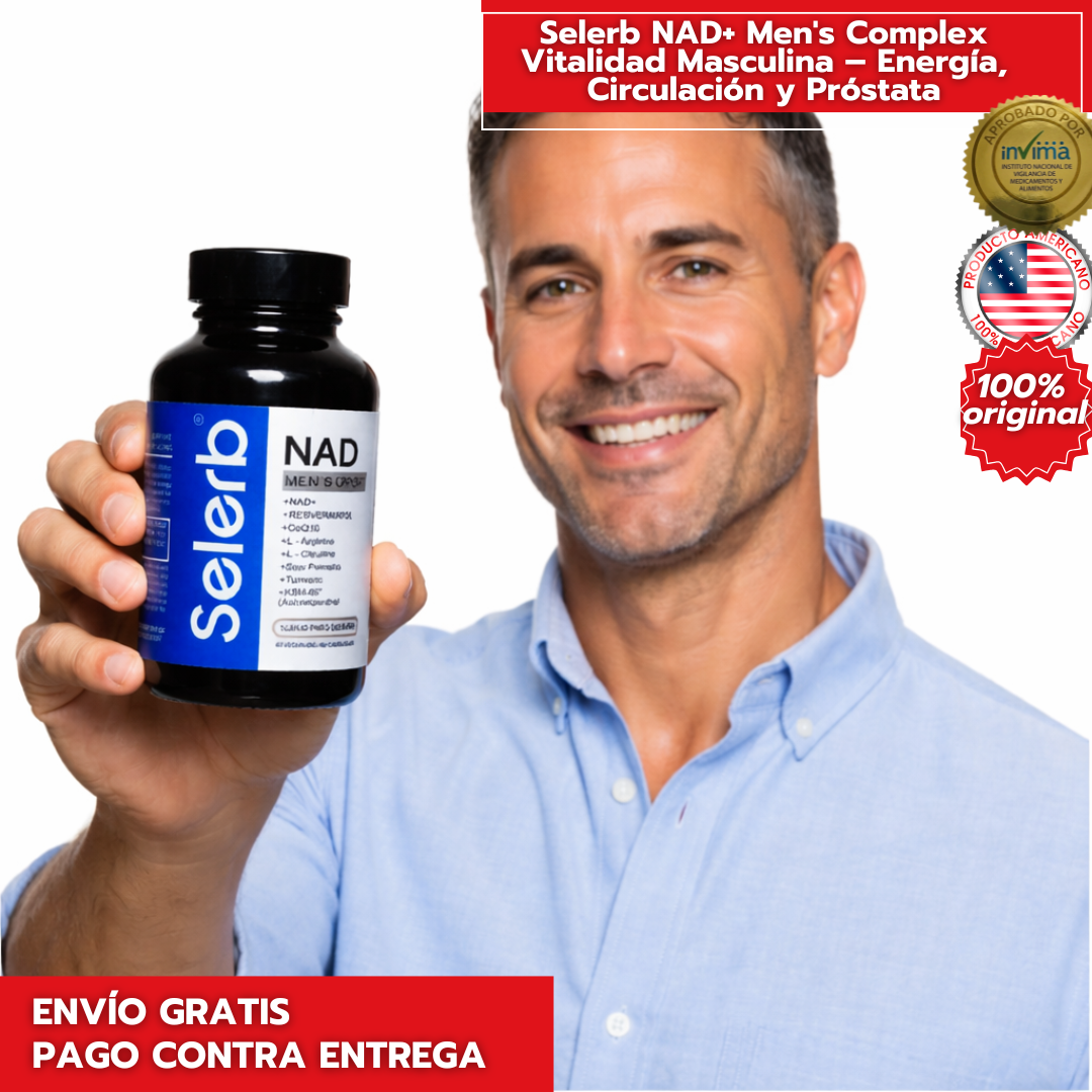 Selerb NAD+ Men's Complex Vitalidad Masculina – Energía, Circulación y Próstata