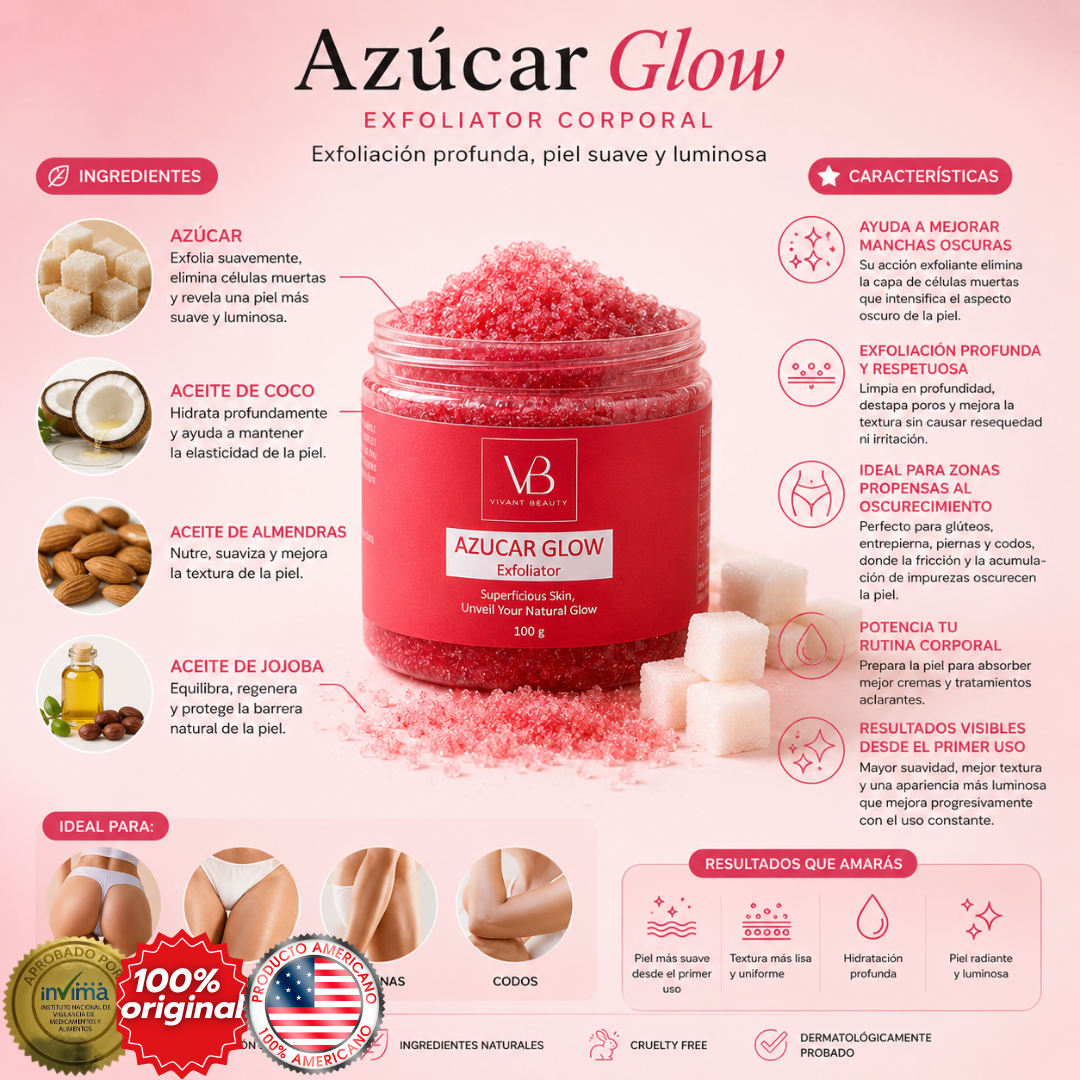 BLAQUEACULOS – Glow Sugar Exfoliator Piel más suave y luminosa al instante.