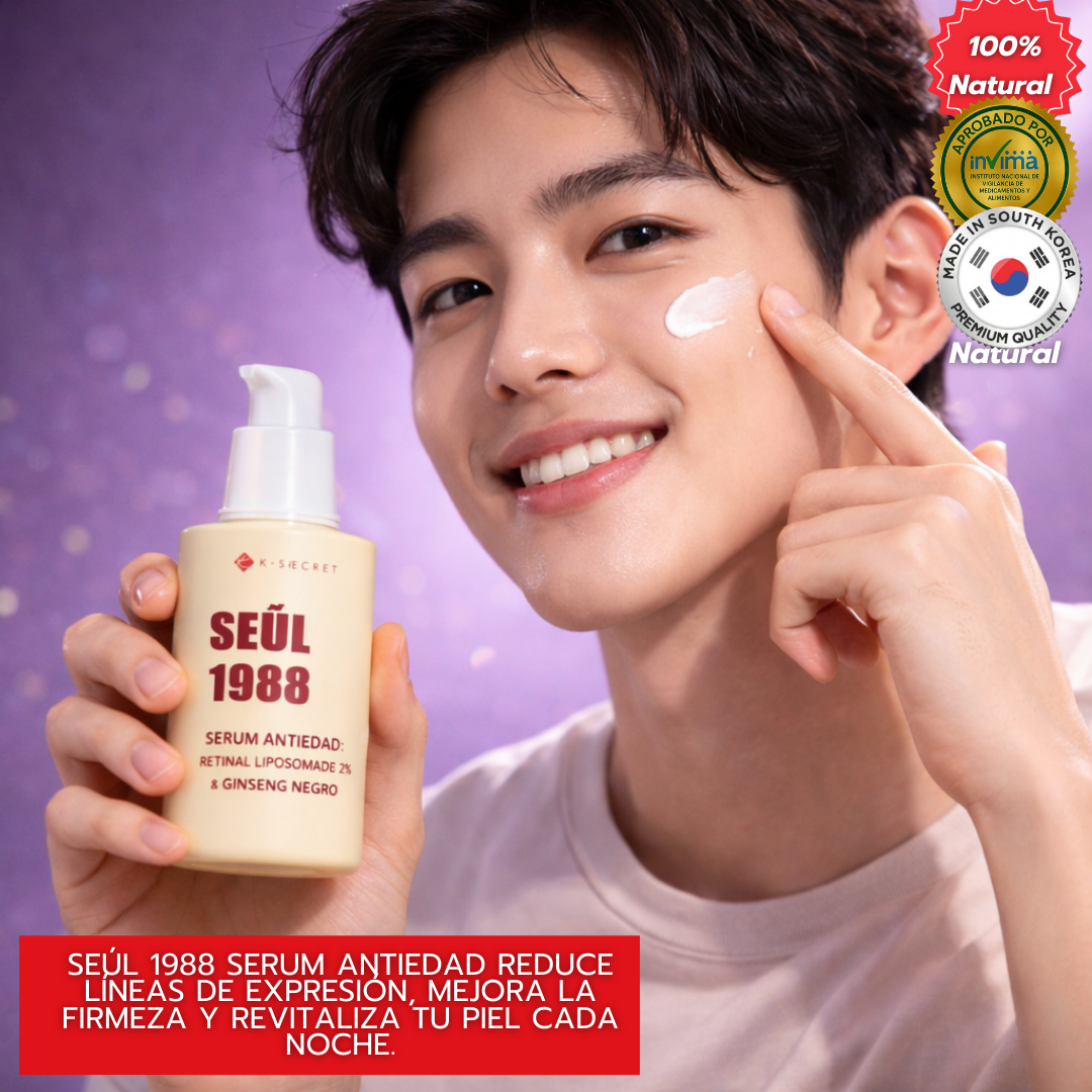 Seúl 1988 Retinal Pro Crema Antiedad Coreana 60ml:  Reafirma y rejuvenece tu piel cada noche.