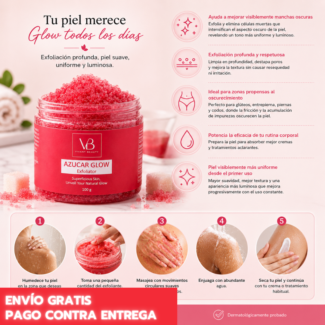 BLAQUEACULOS – Glow Sugar Exfoliator Piel más suave y luminosa al instante.