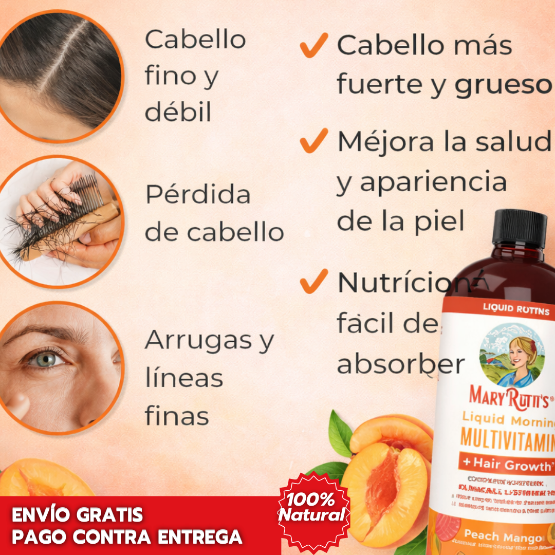 MaryRuth's Multivitamínico Líquido: Crecimiento del Cabello y Piel Saludable